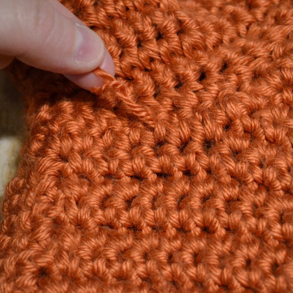 Orange Handmade Heavy Chunky Knit Cardigan Cottage-core Grandmacore Cardigan - Picture 13 of 15